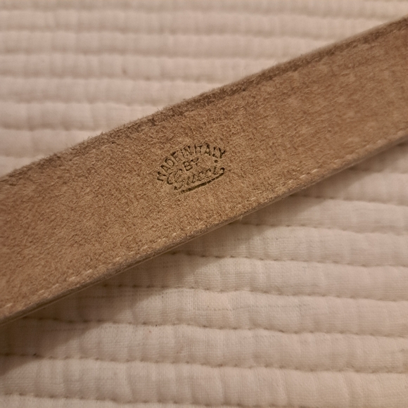 RARE AUTHENTIC VINTAGE GUCCI PUFFY MARINA LINK GOLD GG SKINNY IVORY/CREAM BELT - Picture 3 of 6